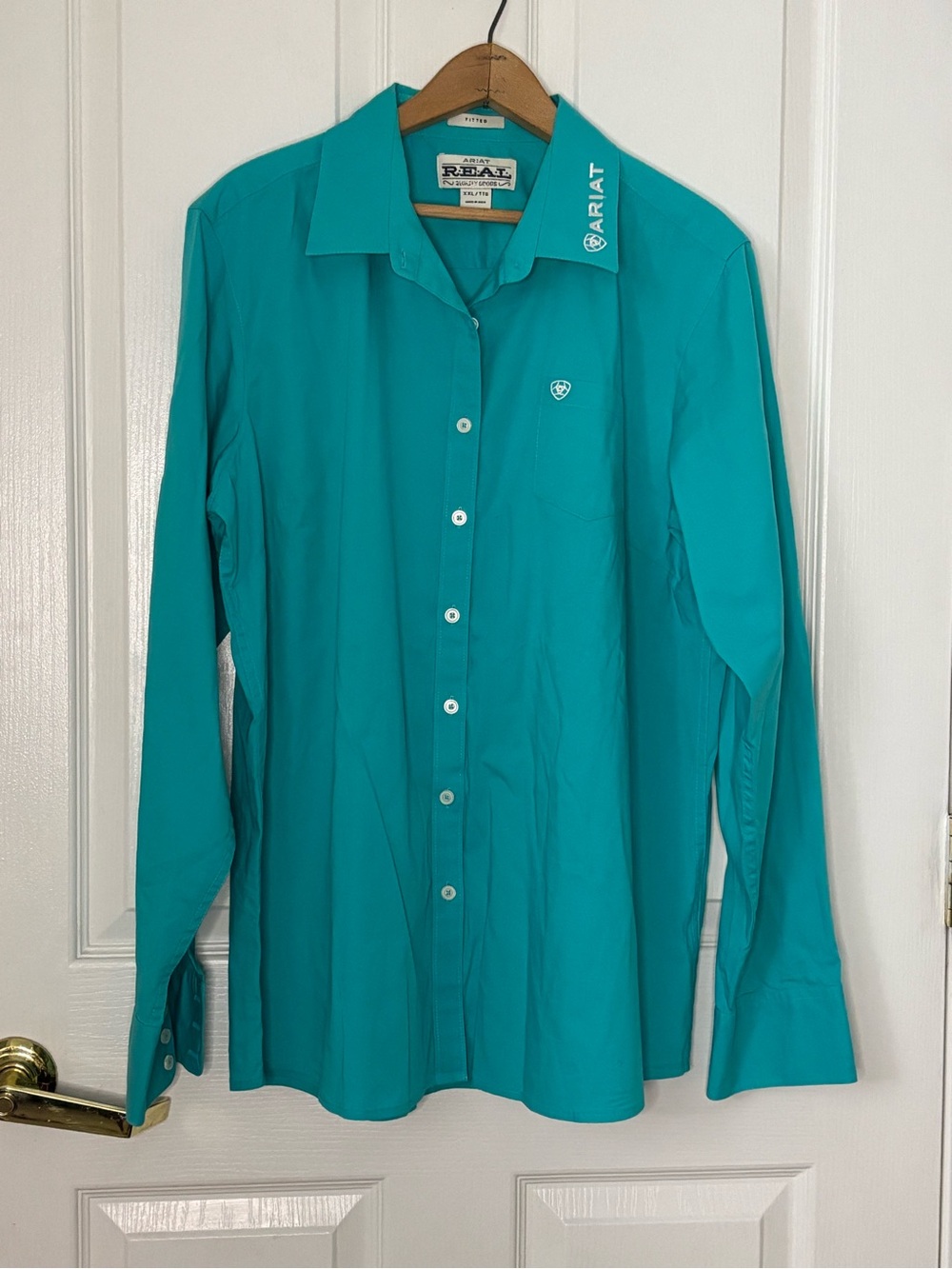 Ariat R.E.A.L. Women’s Teal Fitted Button Down Western Shirt XXL